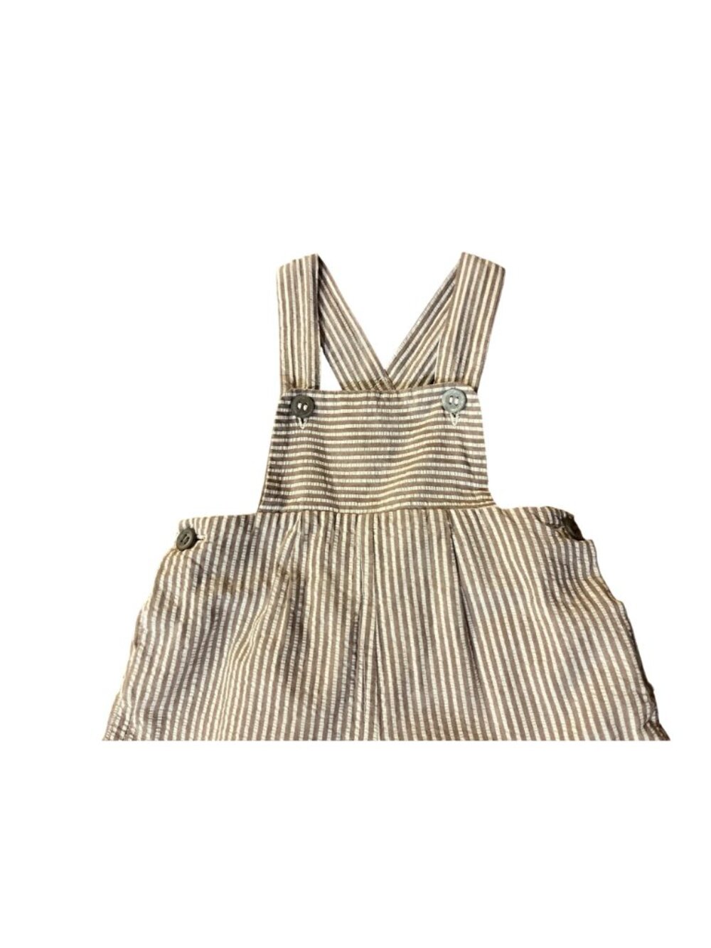 Vintage Handmade Baby Boy 6/9 Mo? Outfit Overalls Shirt Striped Set Used - Picture 14 of 16